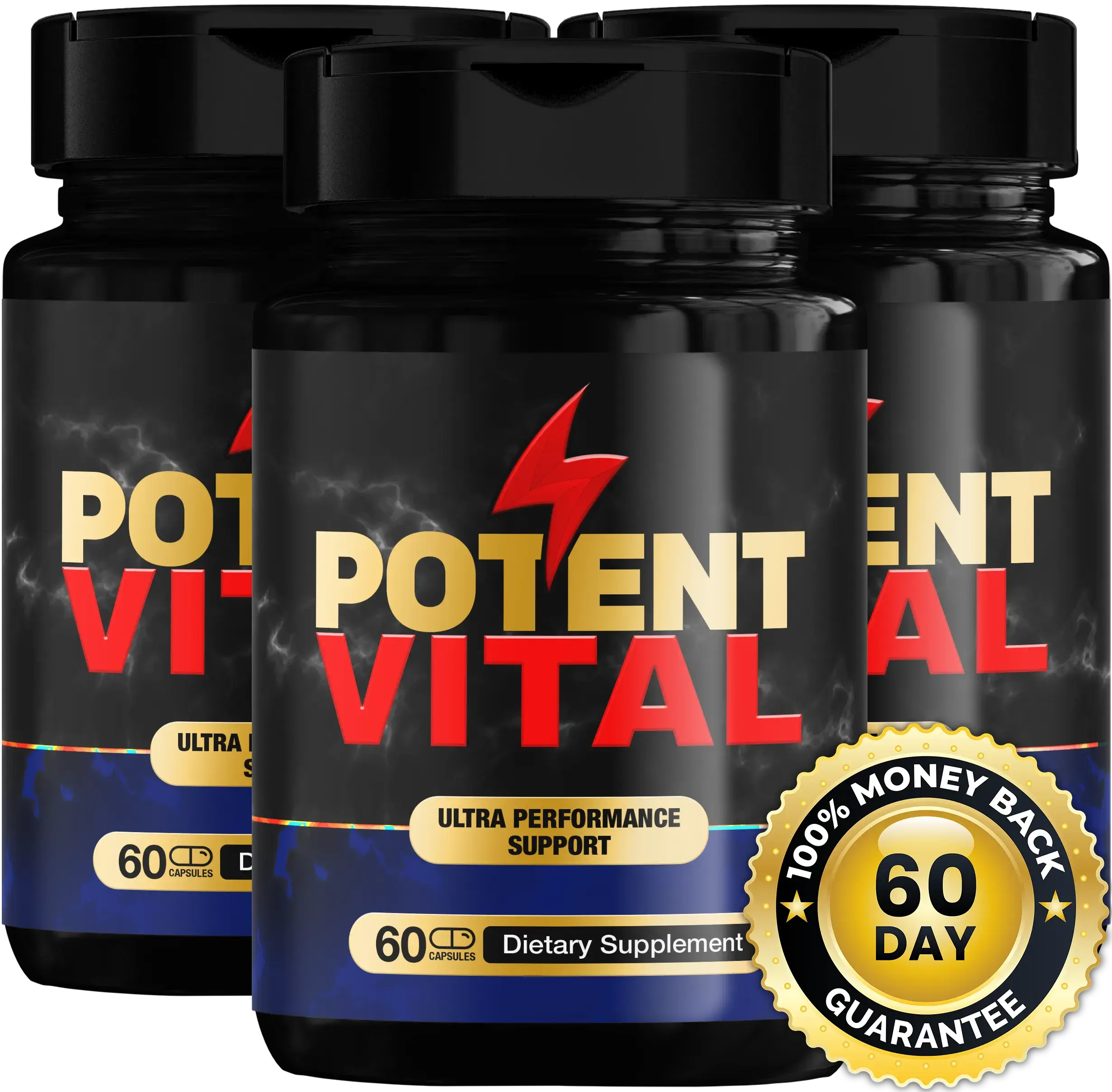 PotentVital 3 Bottle Pack - Male Performance Supplement